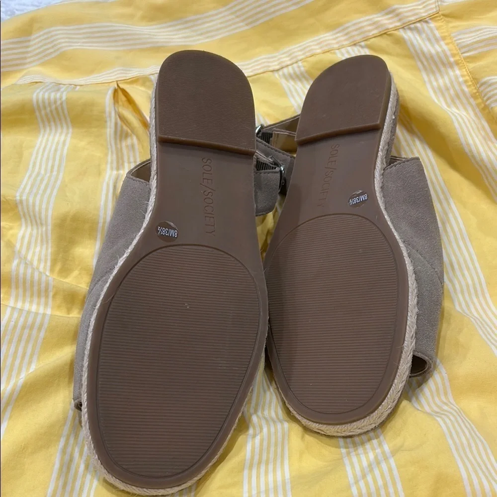Sole Society Tan Espadrille Shoes EUC